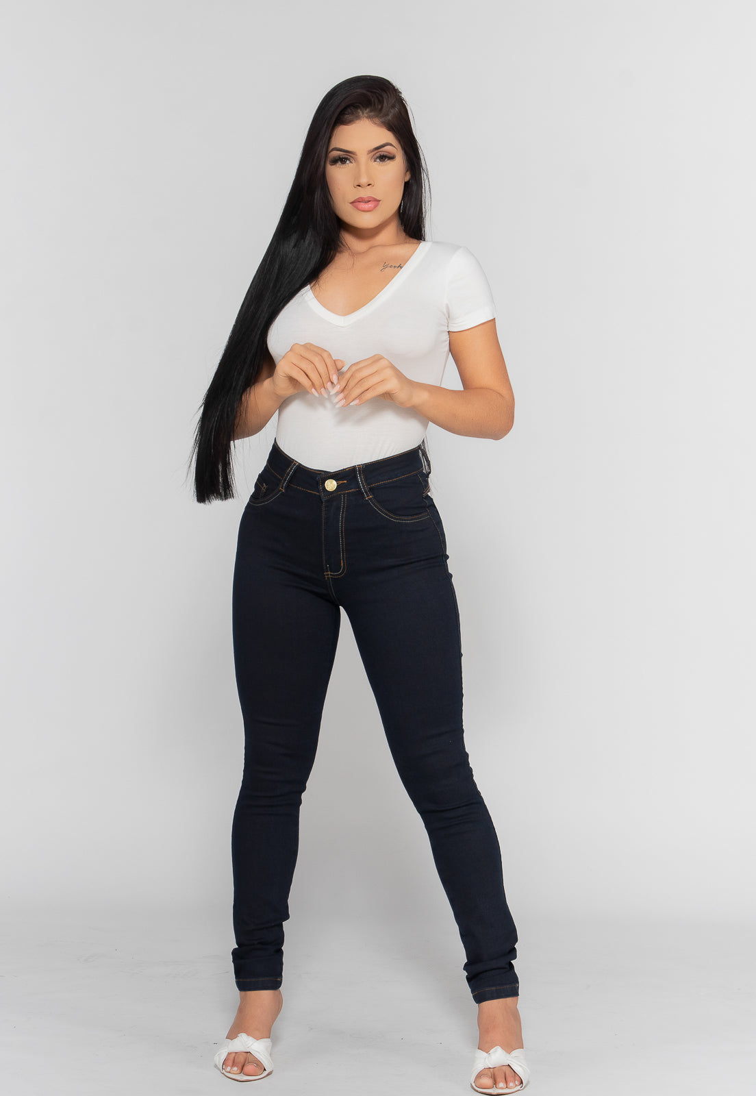 Calça Jeans Skinny Azul Escuro