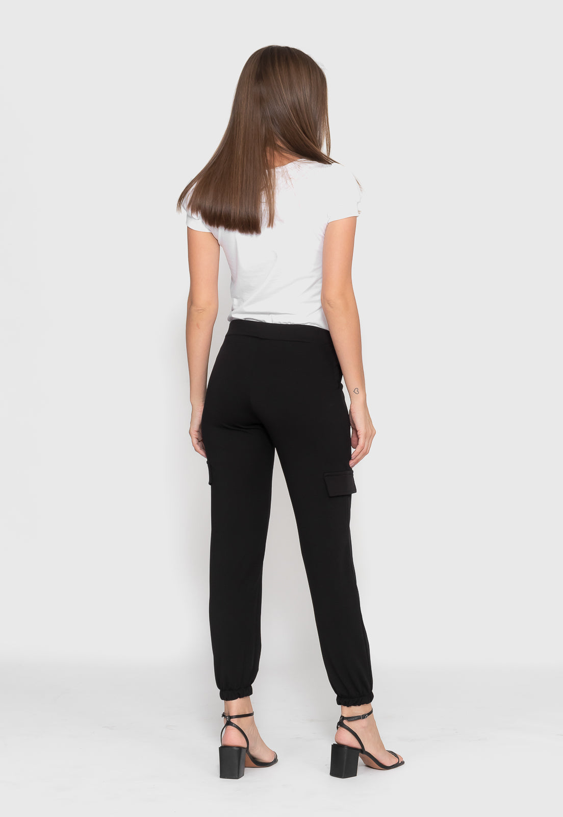 Calça Preta Cargo Malha Crepe