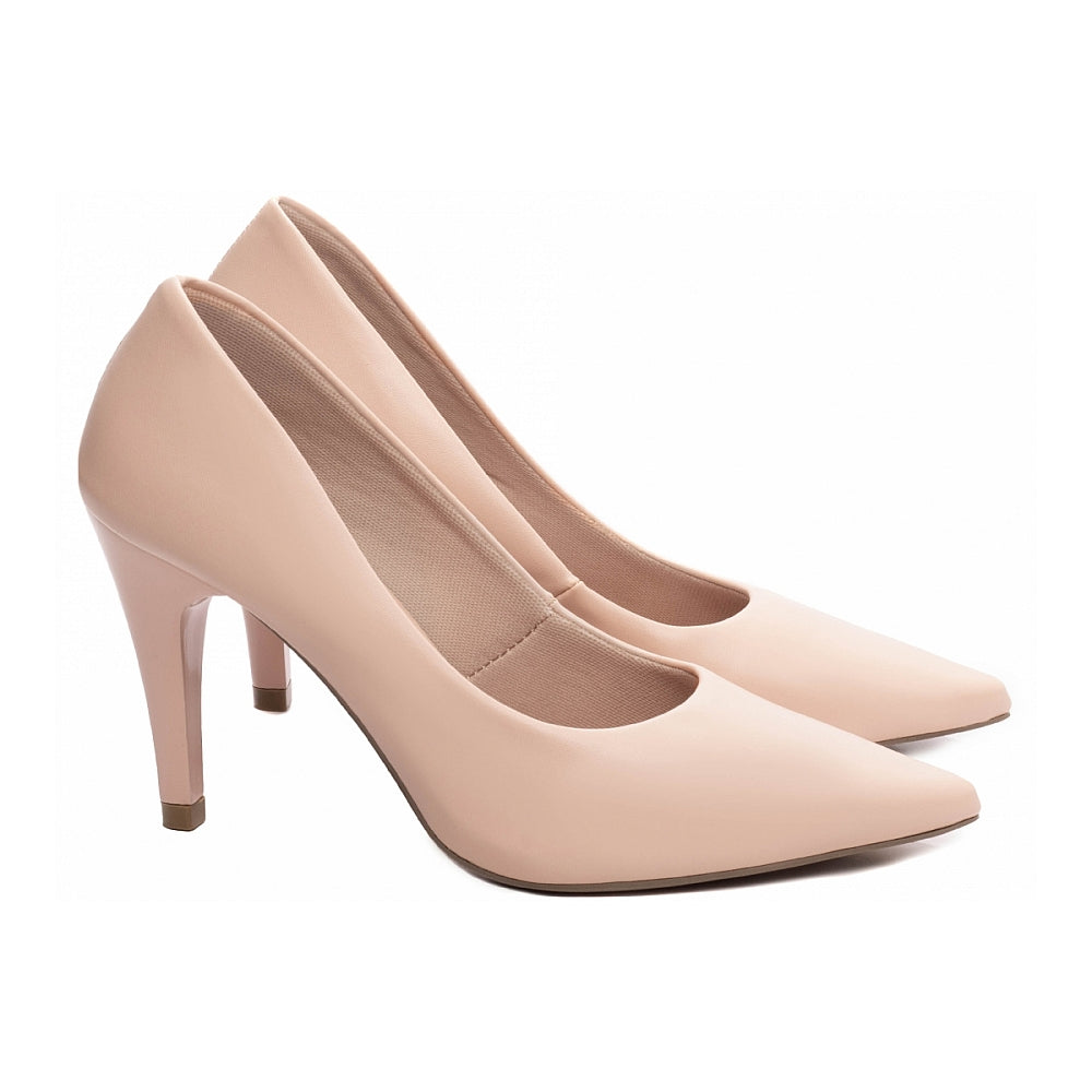 Scarpin nude salto fino