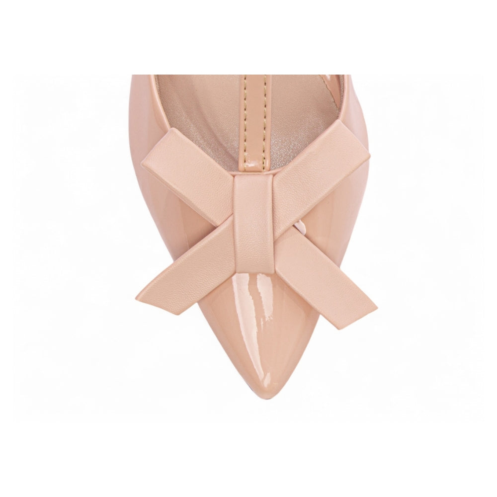 Scarpin nude tira com laço