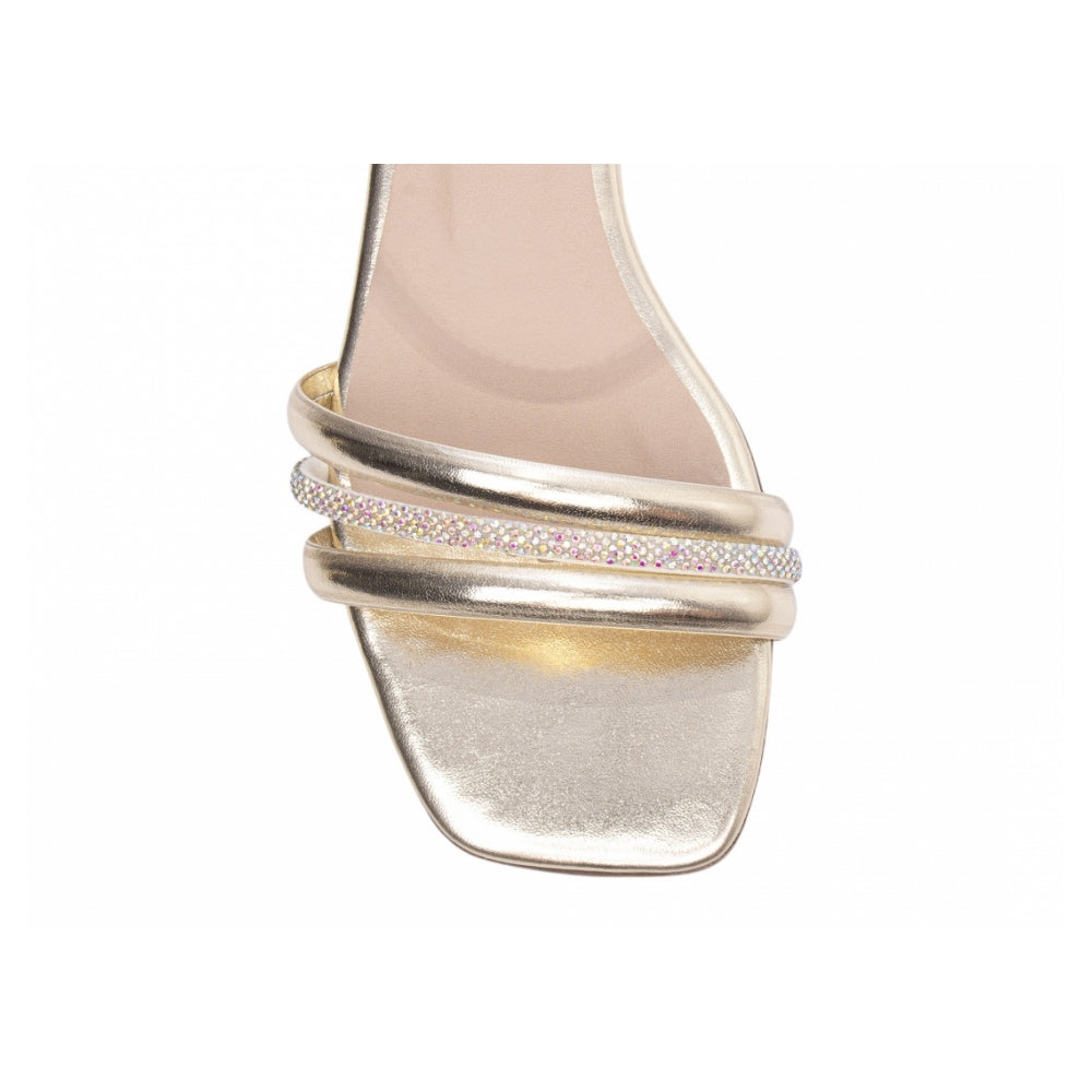 Sandália dourada salto baixo