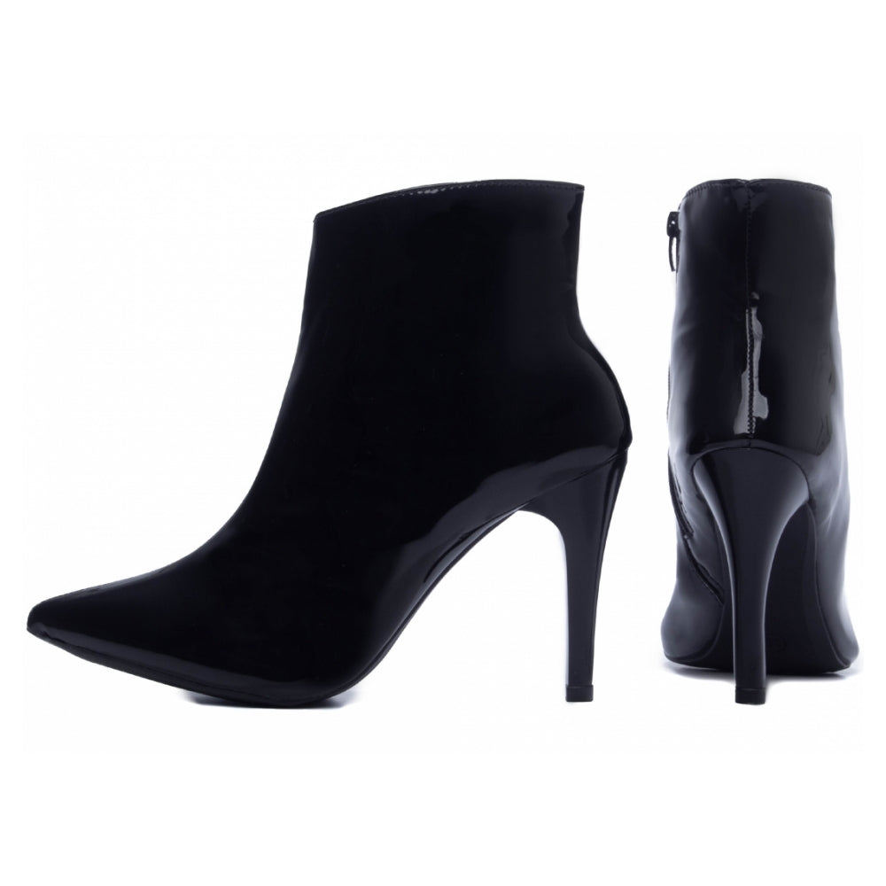 Bota Bico Fino Verniz Preto