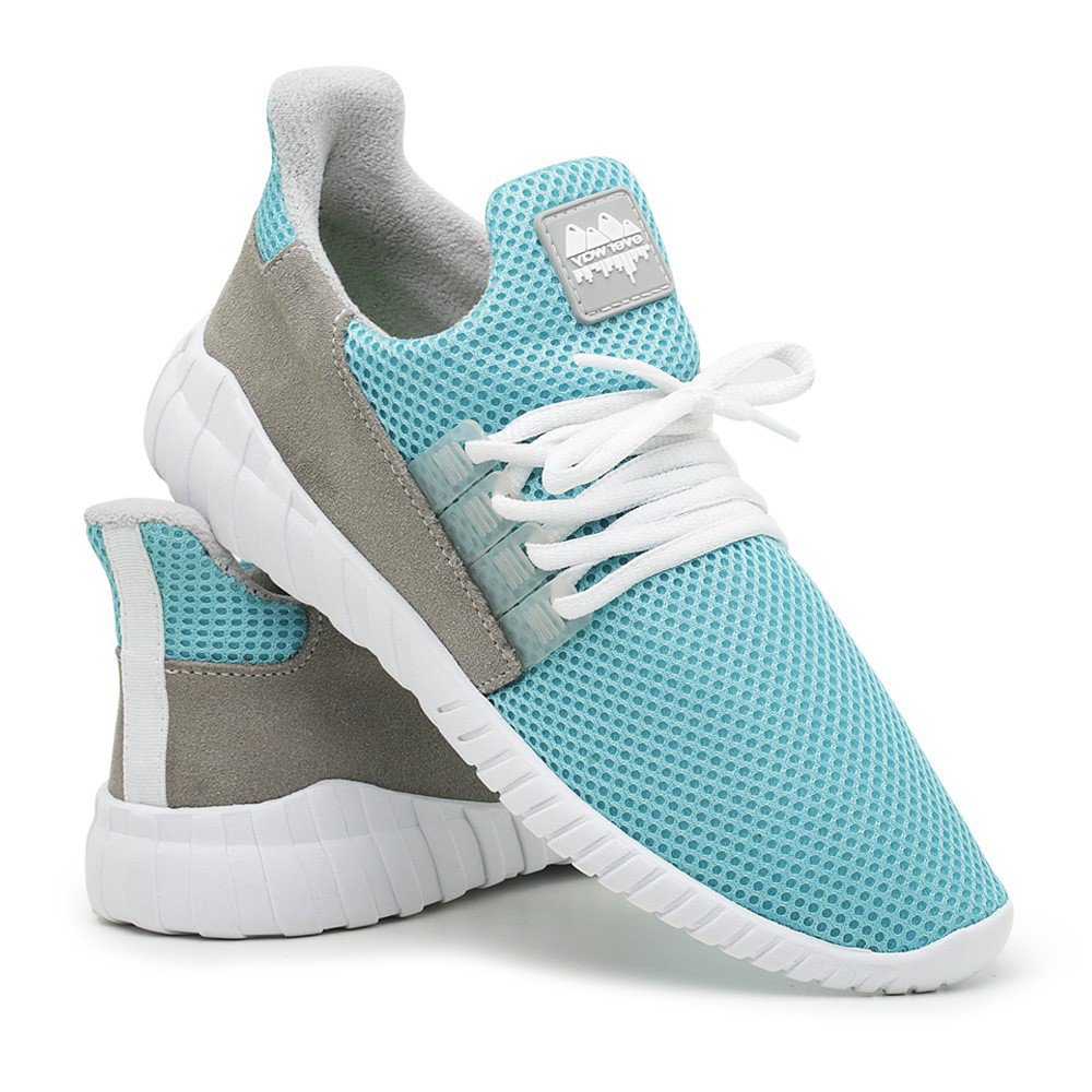 Tênis Caminhada Feminino Confortável Azul Celeste - Casa Vitrine