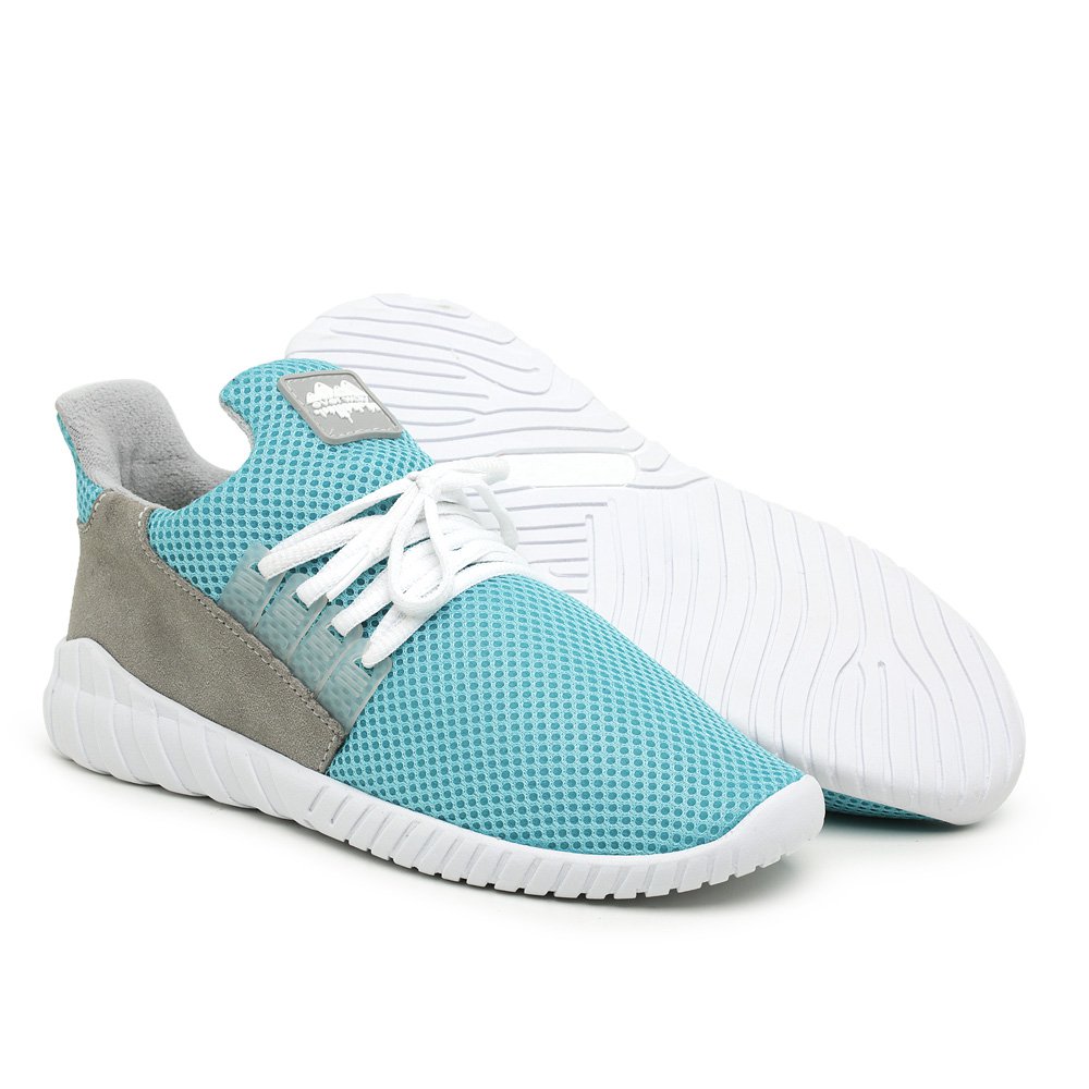Tênis Caminhada Feminino Confortável Azul Celeste - Casa Vitrine