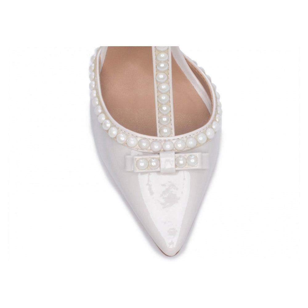 Scarpin Verniz Branco Perolado