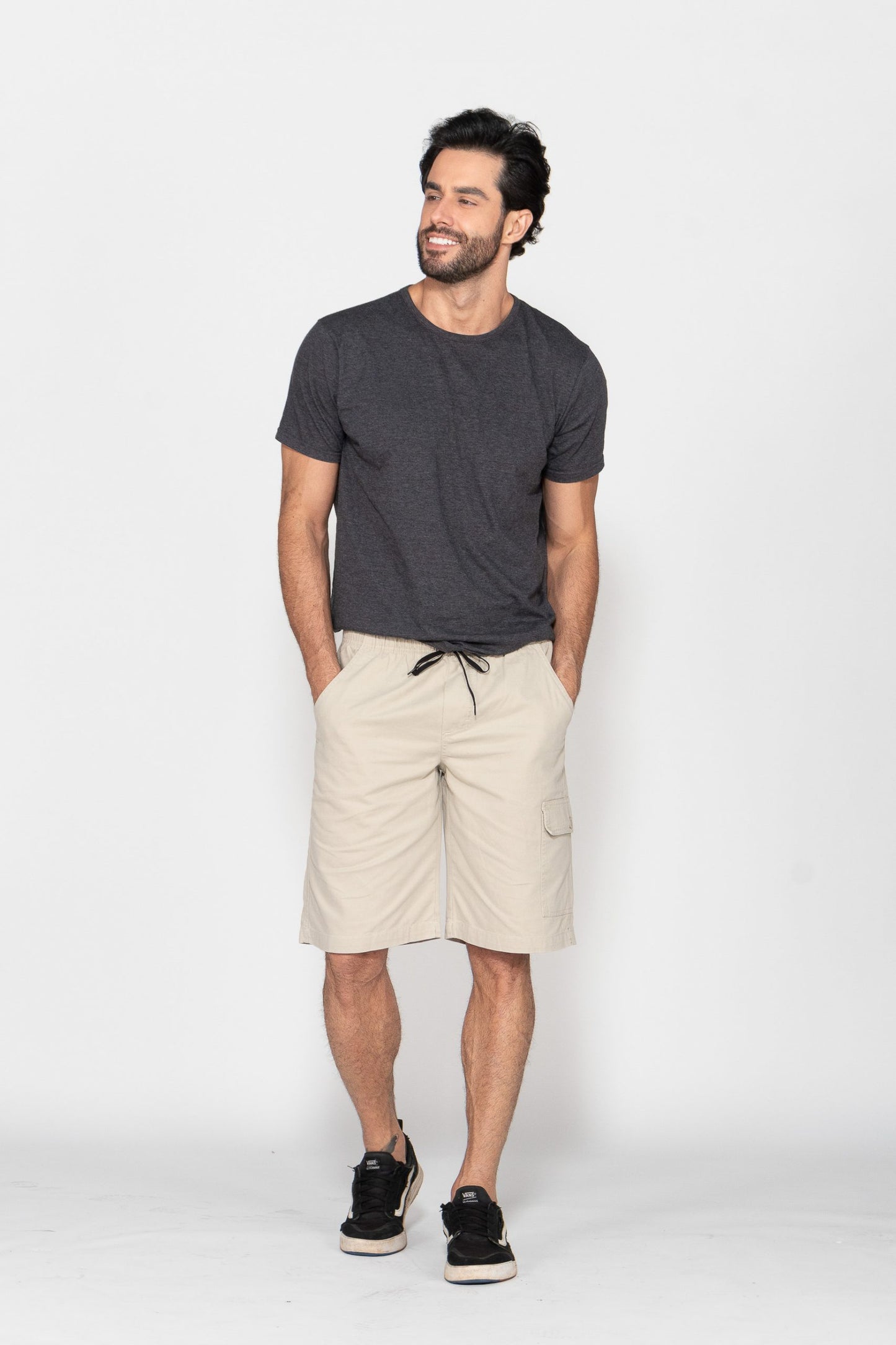 Bermuda masculina sarja bege