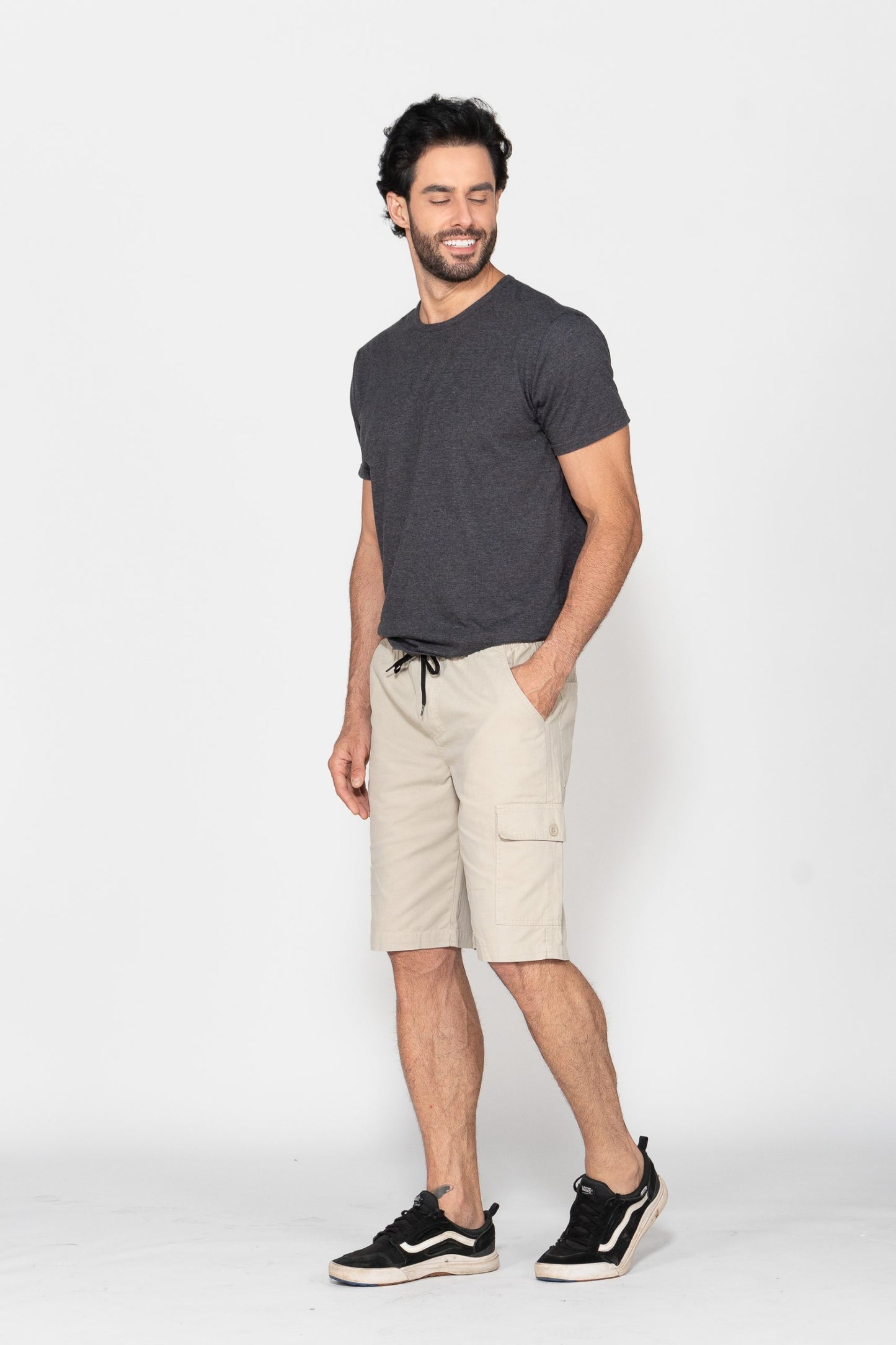 Bermuda masculina sarja bege