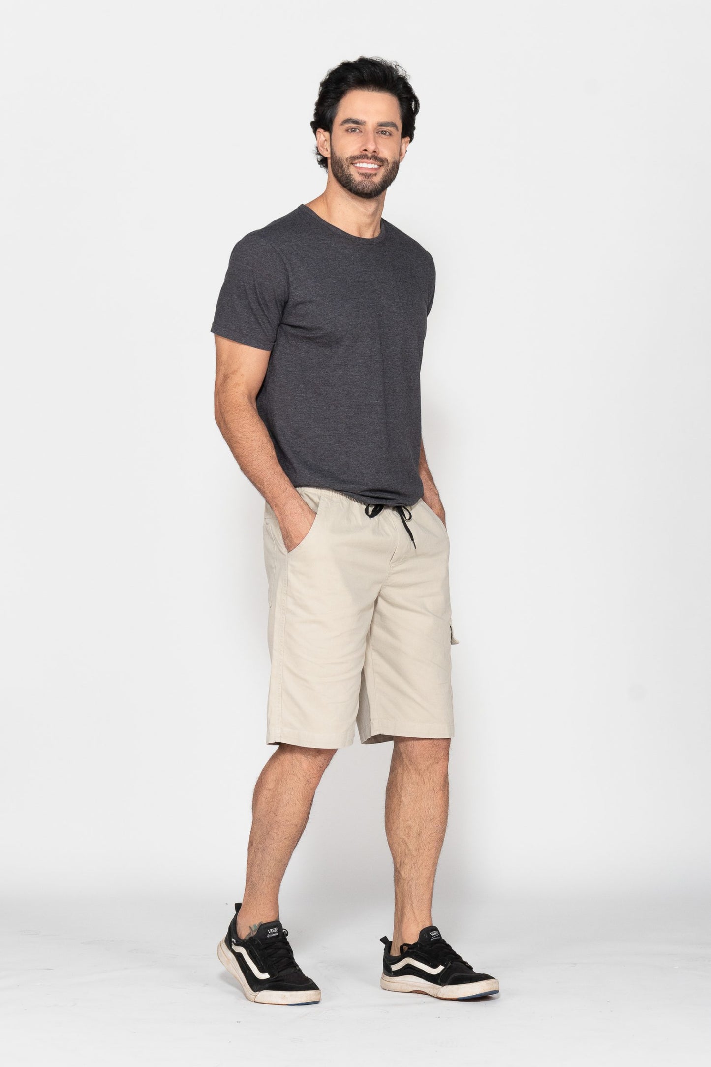 Bermuda masculina sarja bege