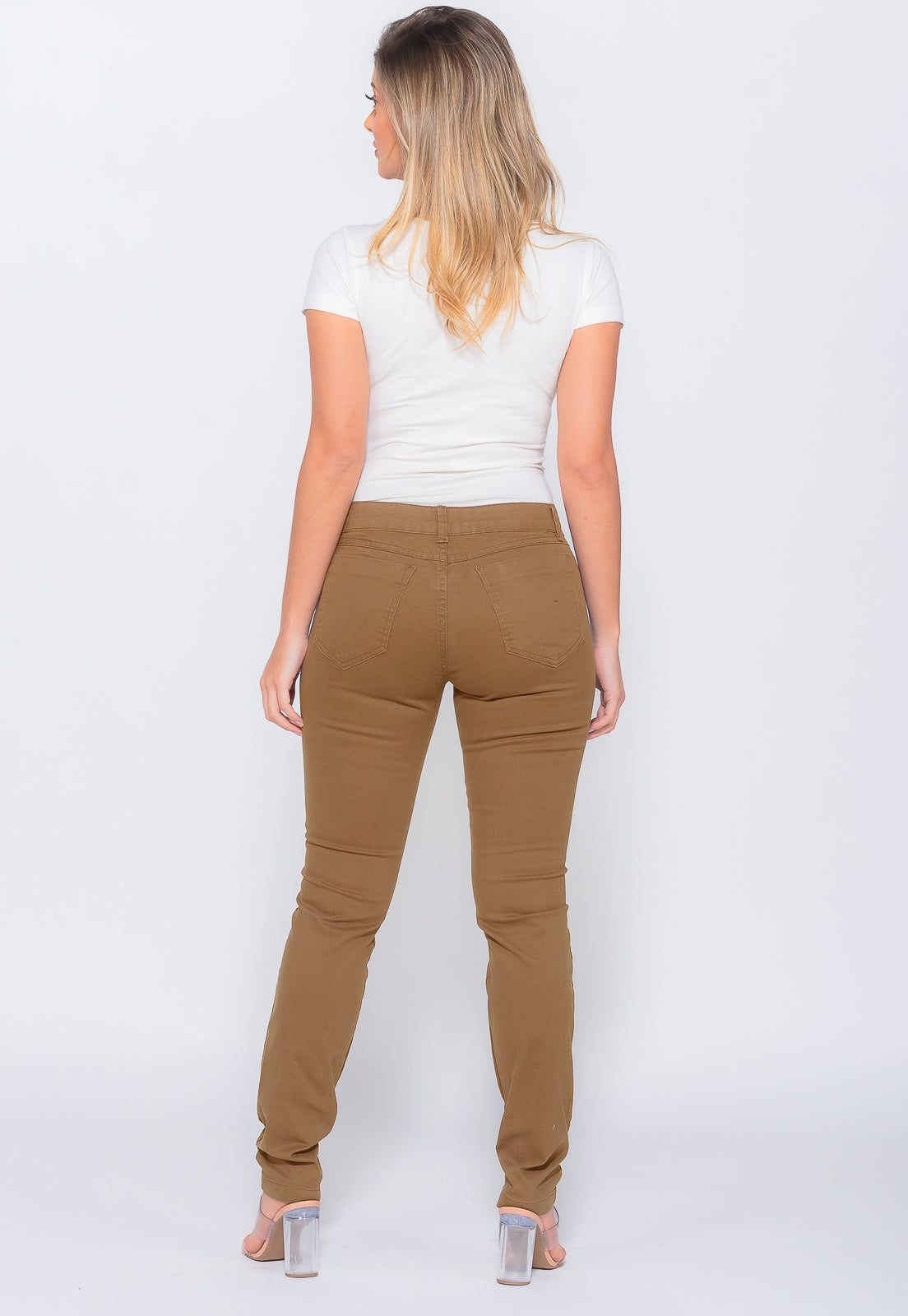 Calça Caqui Sarja Skinny - Casa Vitrine