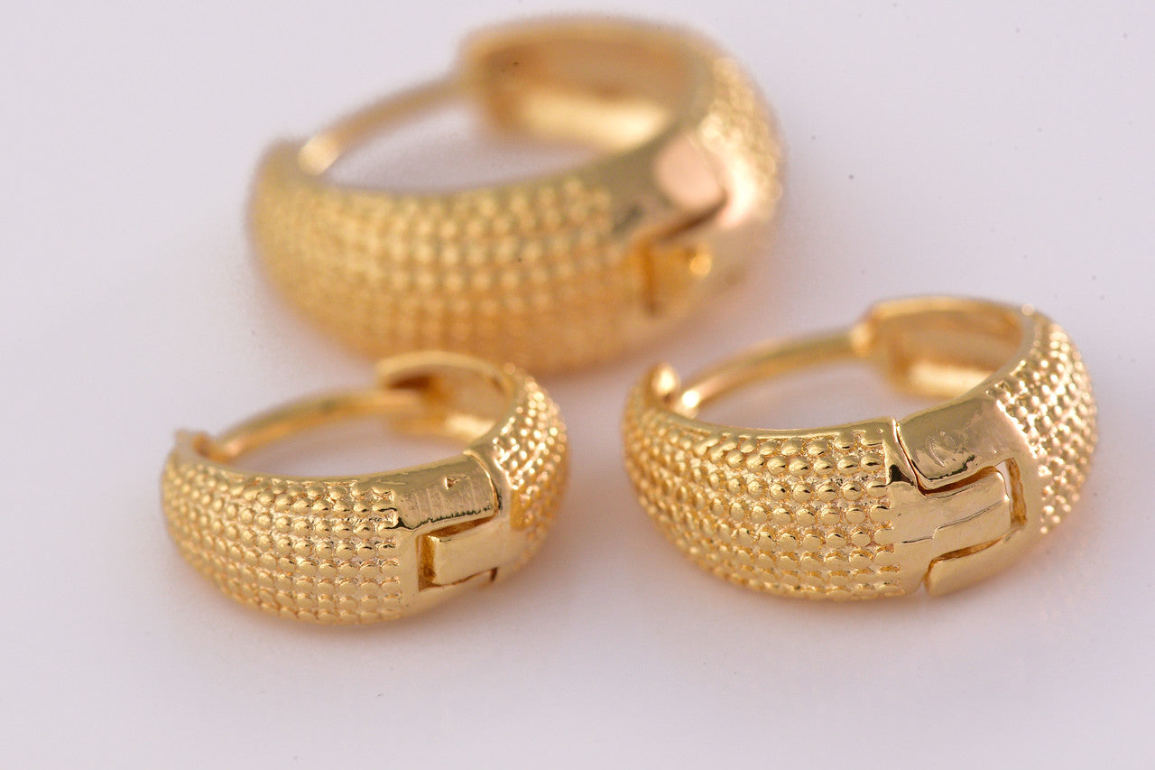Trio De Brincos Argolinhas Grossas Banhado Em Ouro 18k - Casa Vitrine