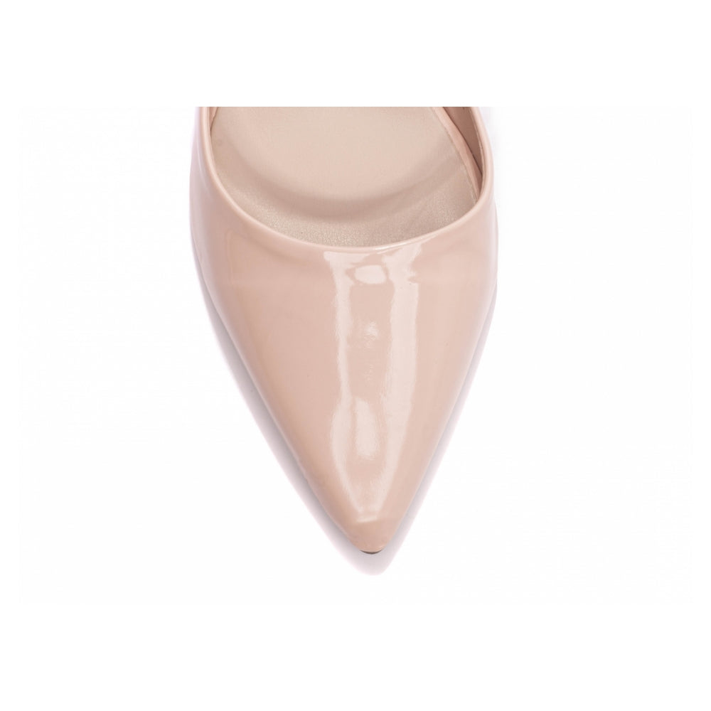 Scarpin Saltinho Nude Verniz