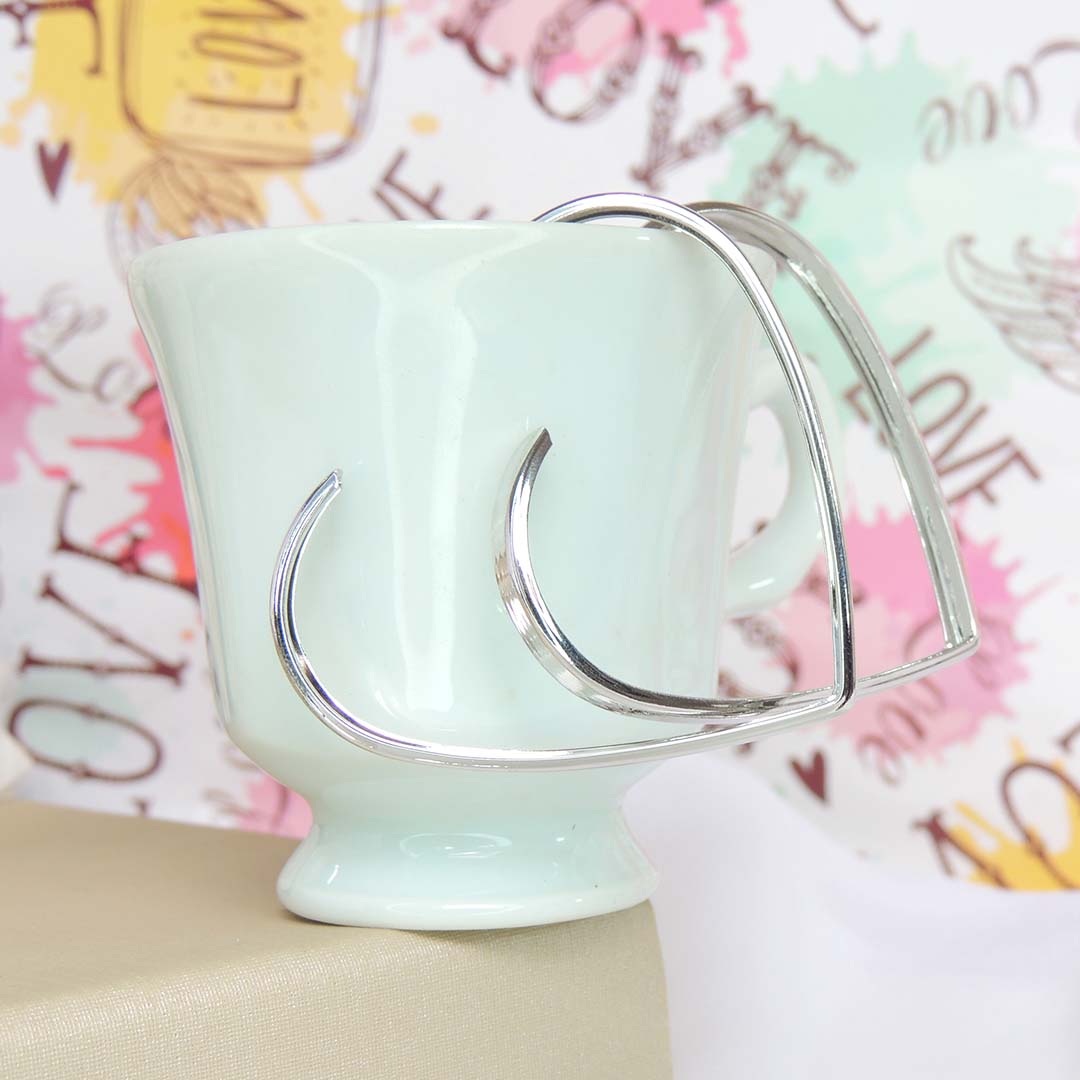 Brinco Argola De Coração Folheado Em Ródio Branco - Casa Vitrine