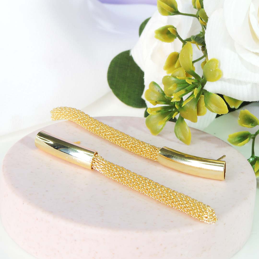 Brinco Fio Grosso Trabalhado Folheado A Ouro 18k - Casa Vitrine