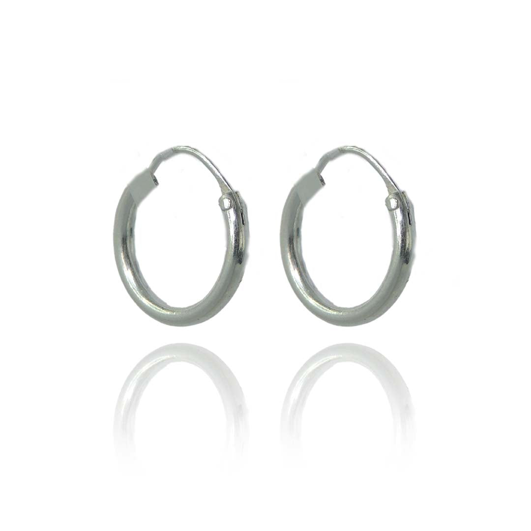 Brinco Argolinha Lisa 2x14 Em Prata 925 - Casa Vitrine