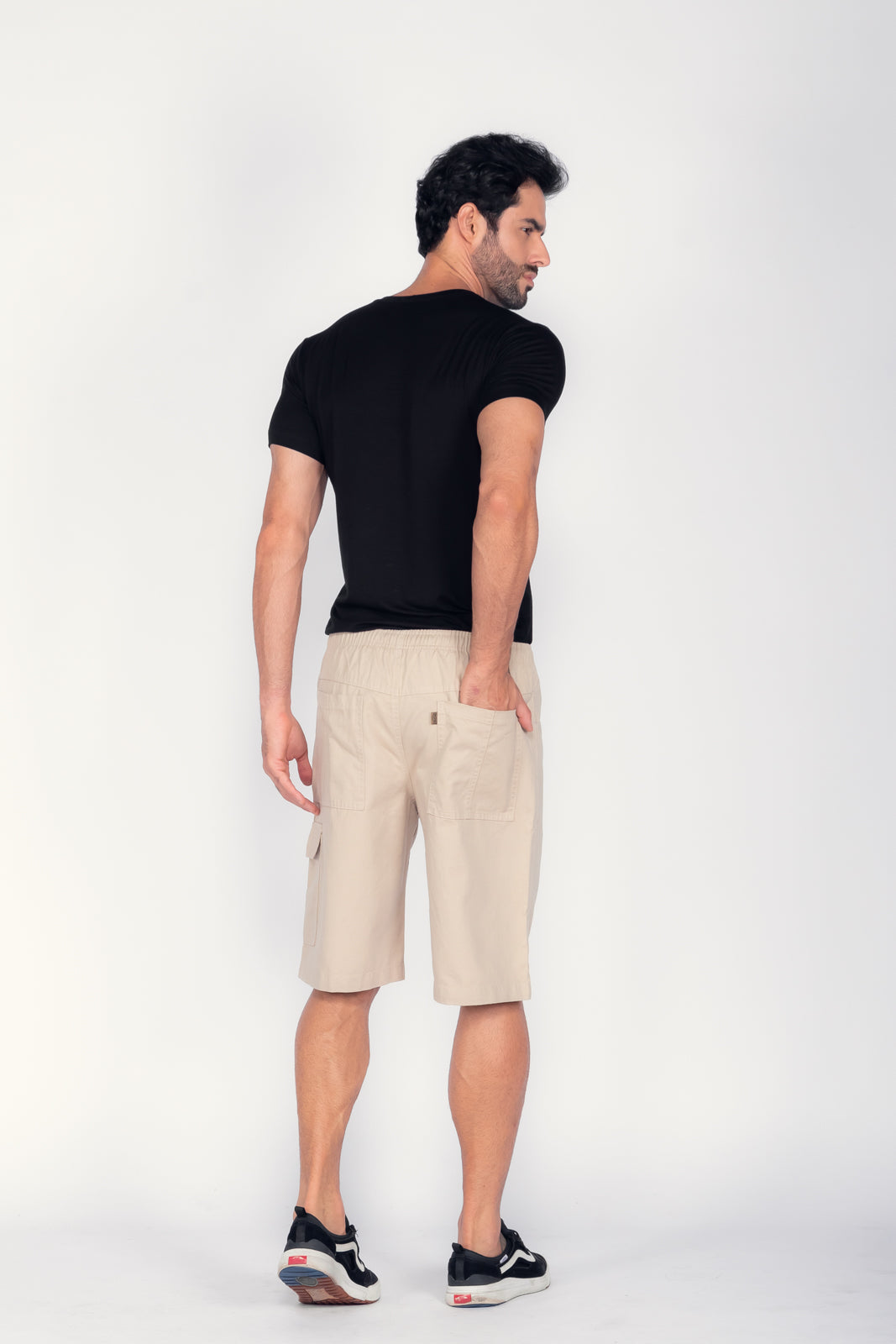 Bermuda masculina sarja bege