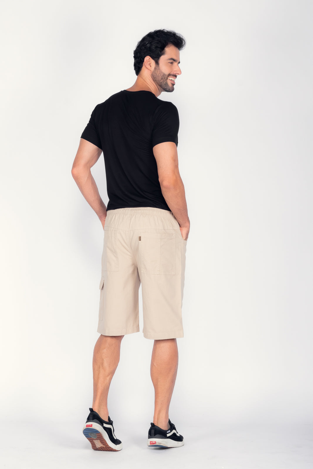 Bermuda masculina sarja bege