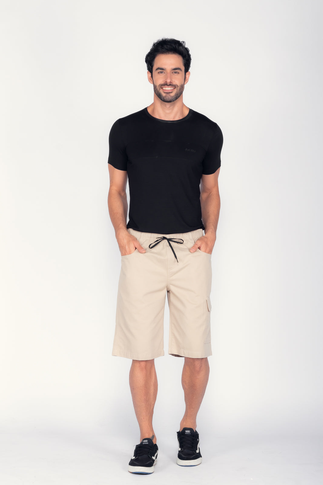 Bermuda masculina sarja bege