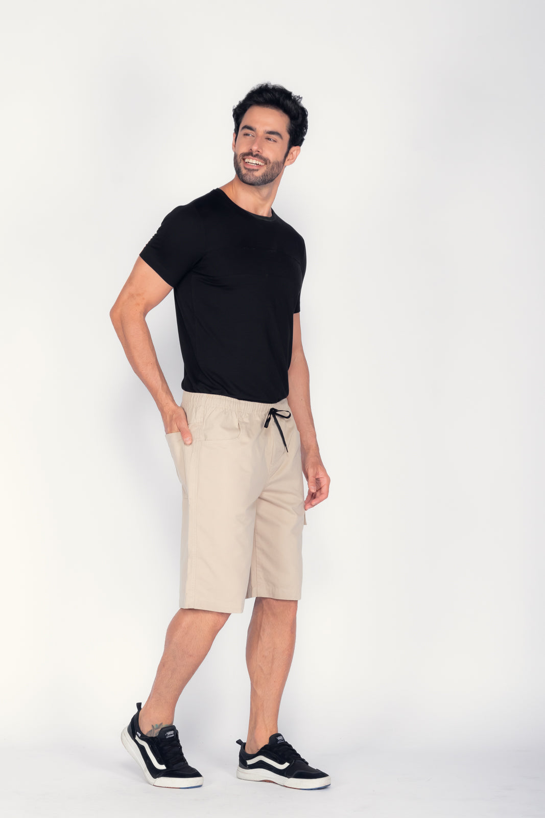 Bermuda masculina sarja bege