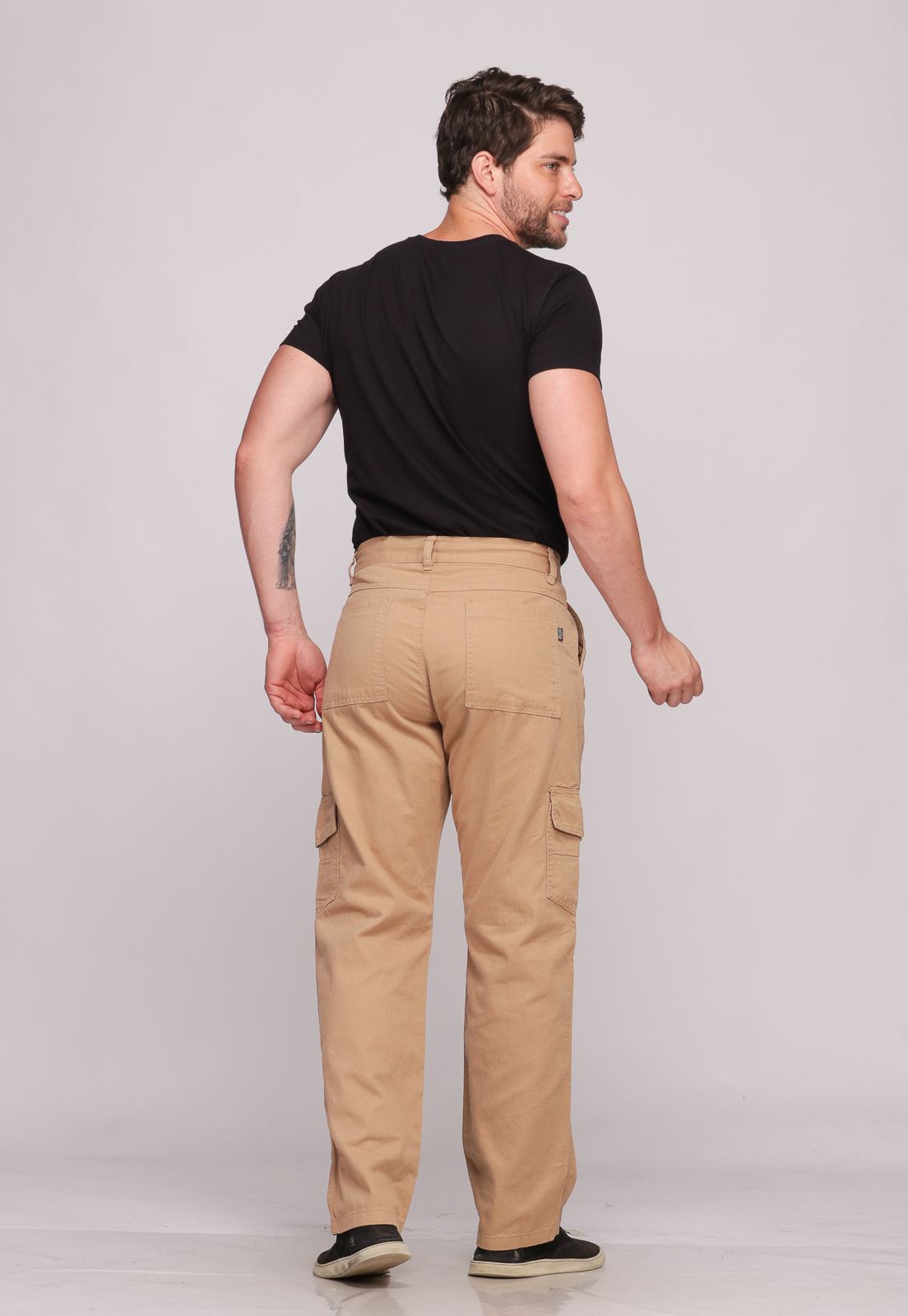 Calça Cargo Masculina Bege