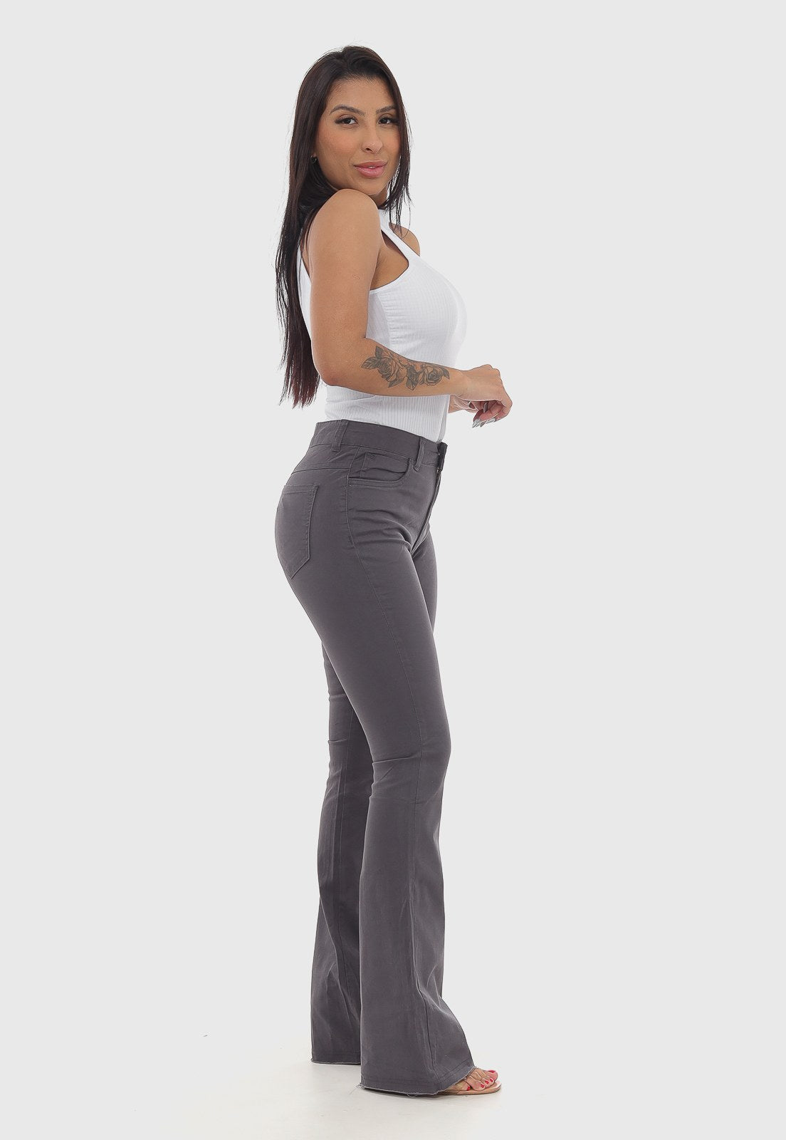 Calça Flair Chumbo Cintura Alta