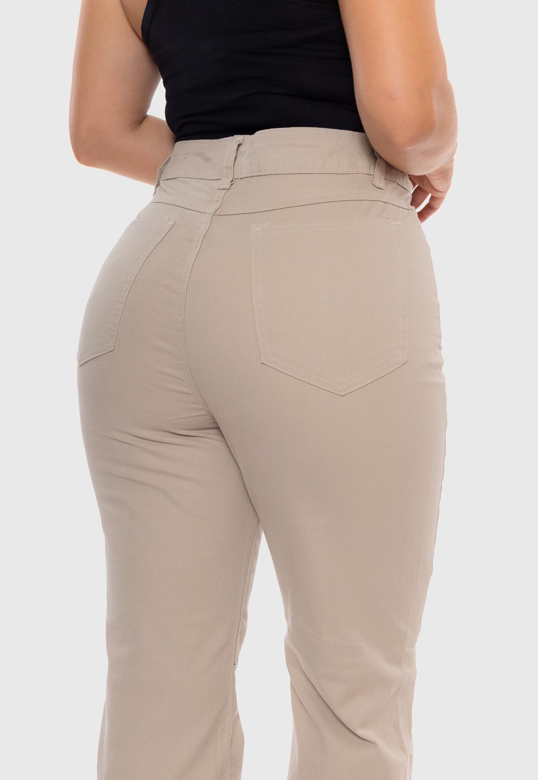 Calça Mom Bege Claro