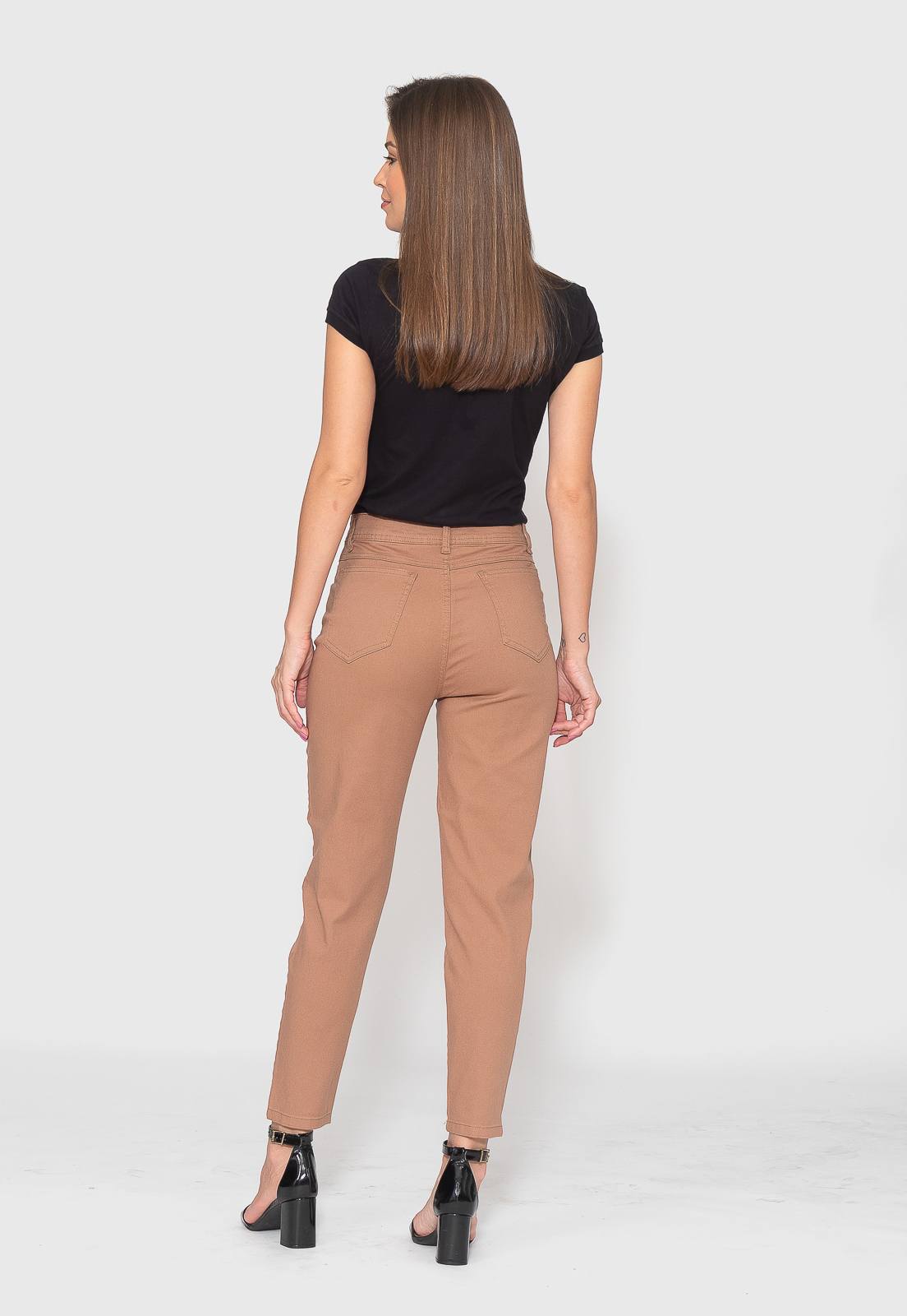 Calça Skinny Caqui Cintura Alta
