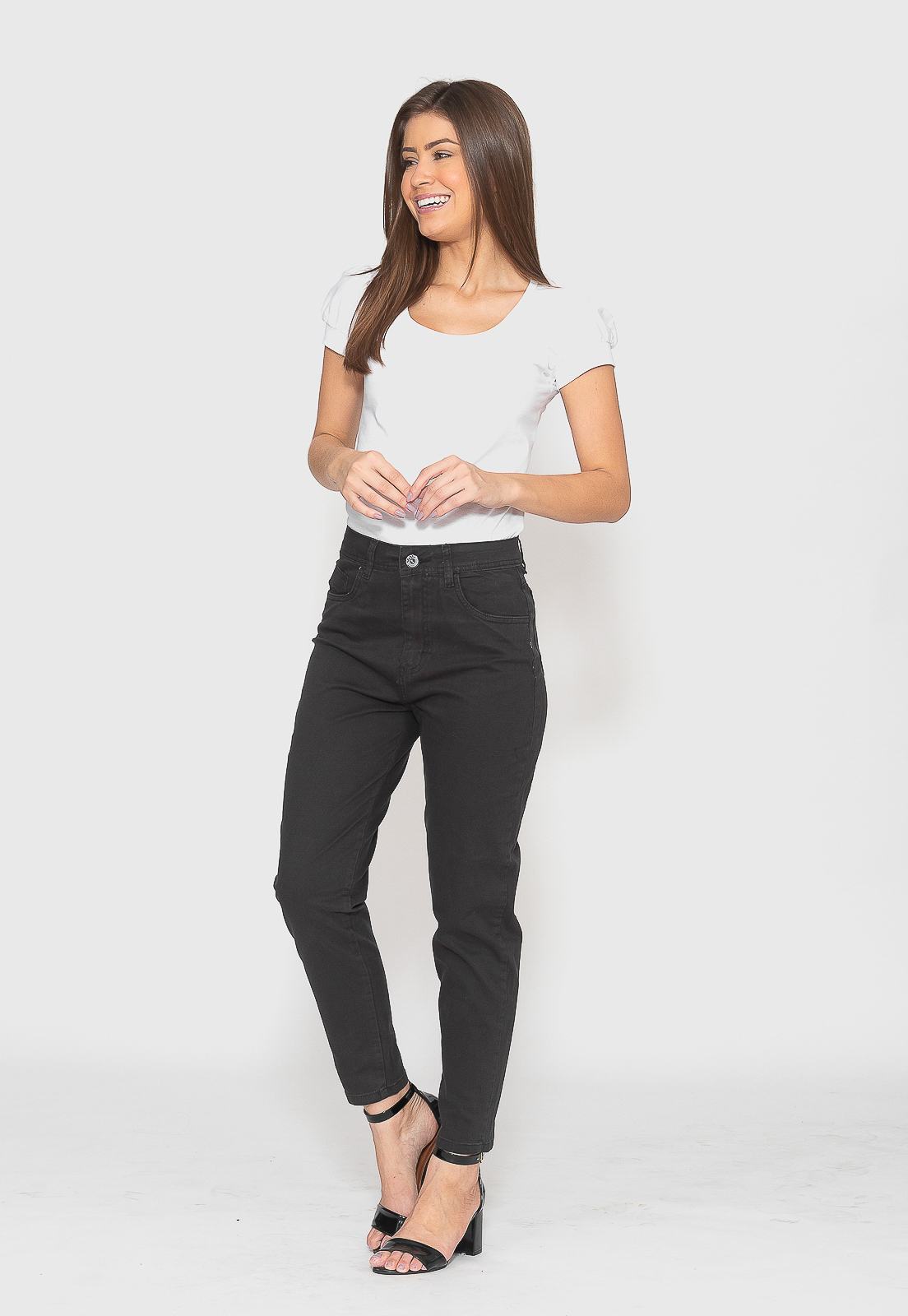 Calça Skinny Preto Cintura Alta