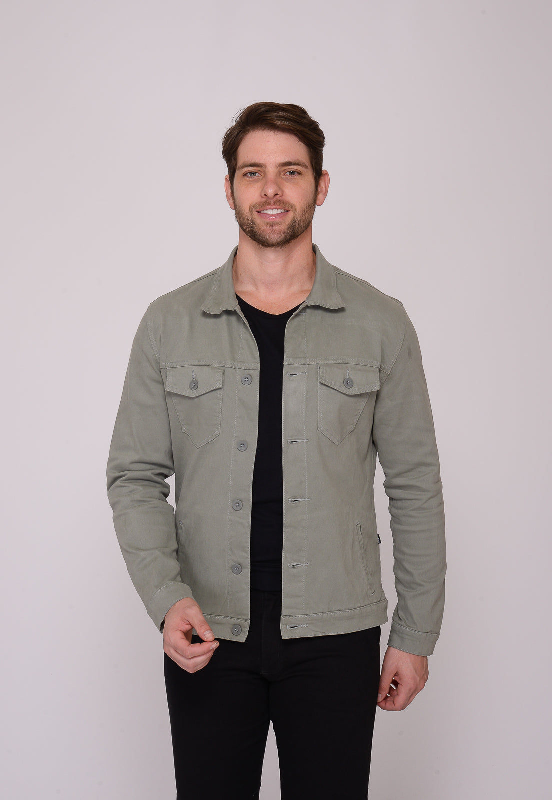 Jaqueta masculina Sarja cinza