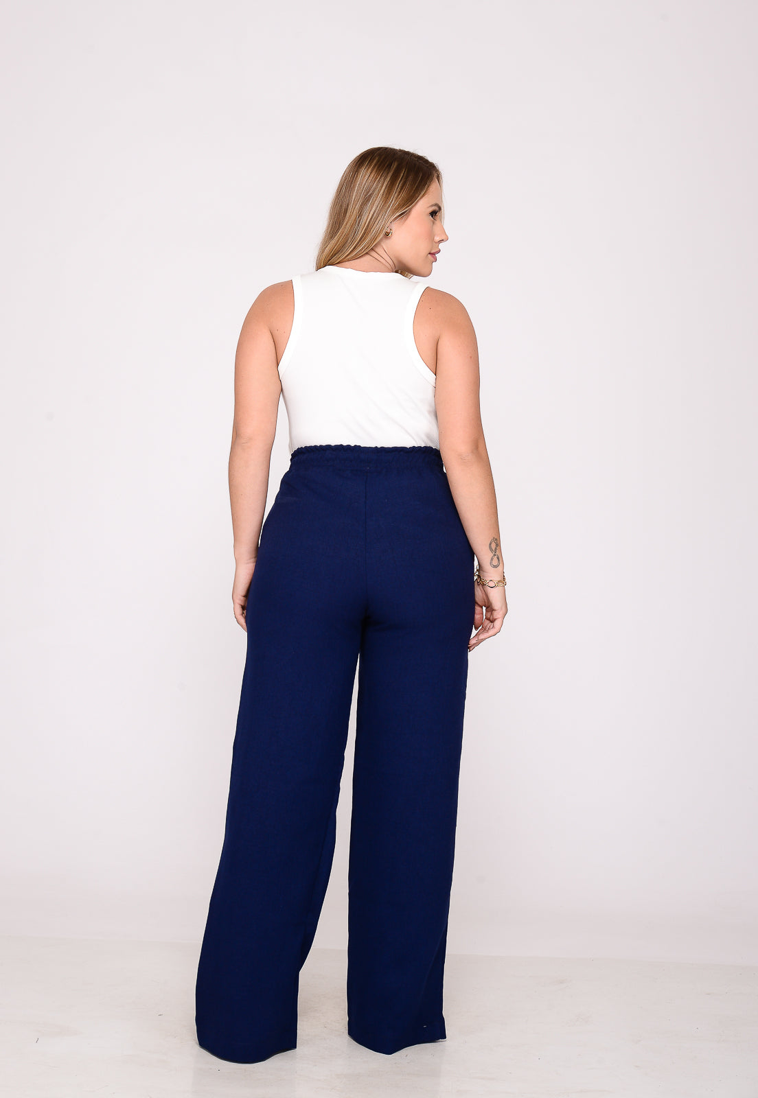Calça Pantalona Azul Feminina