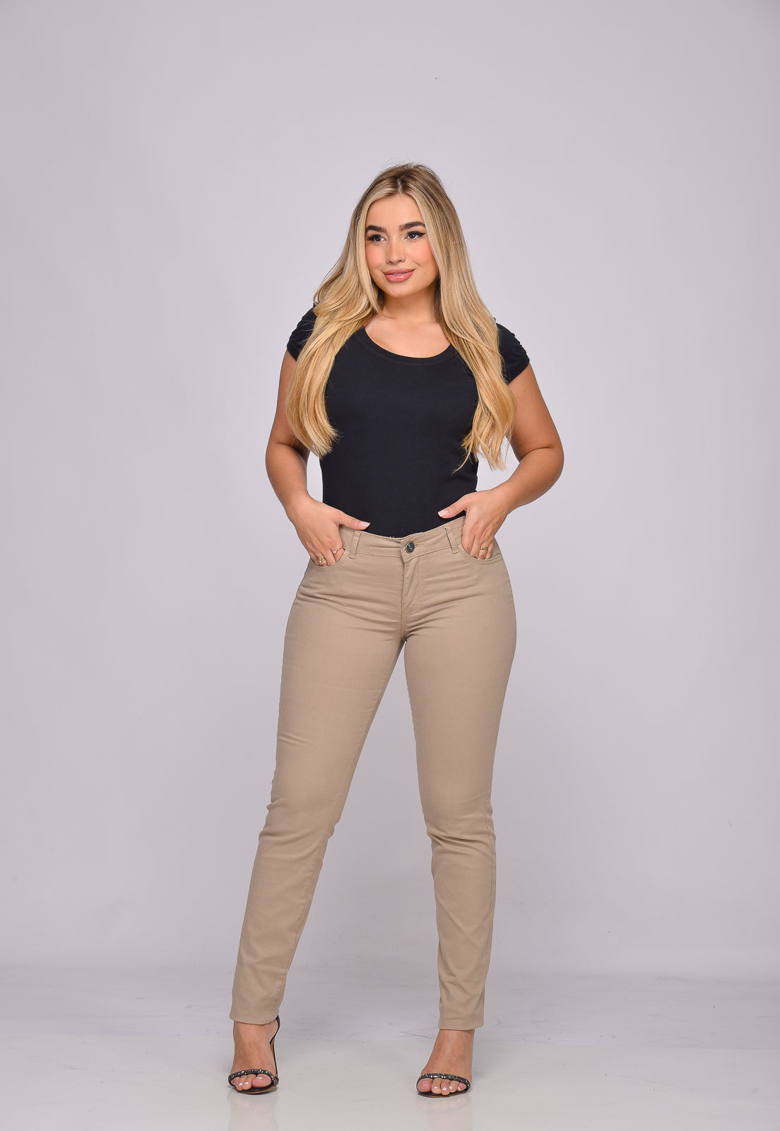 Calça Bege Skinny Bella