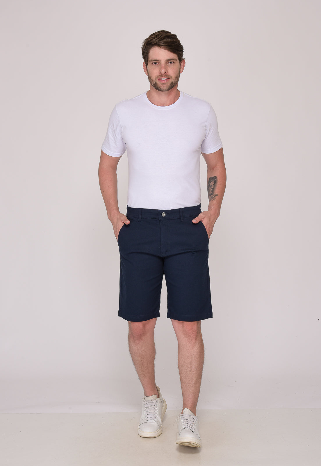 Bermuda masculina sarja azul