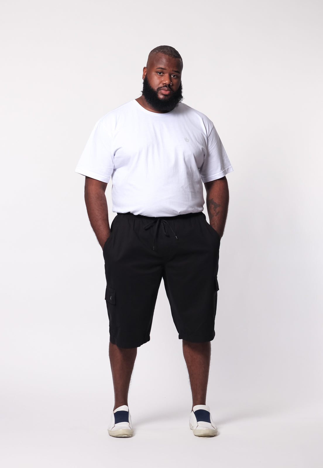 Bermuda Masculina Sarja Preta plus