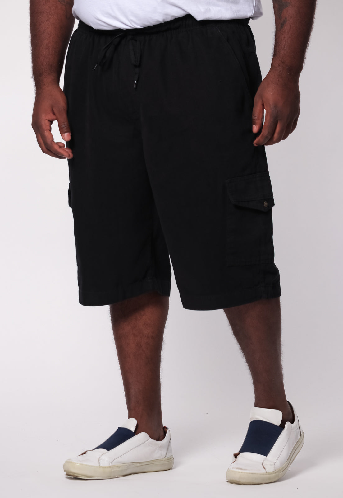 Bermuda Masculina Preta Elástico Sarja