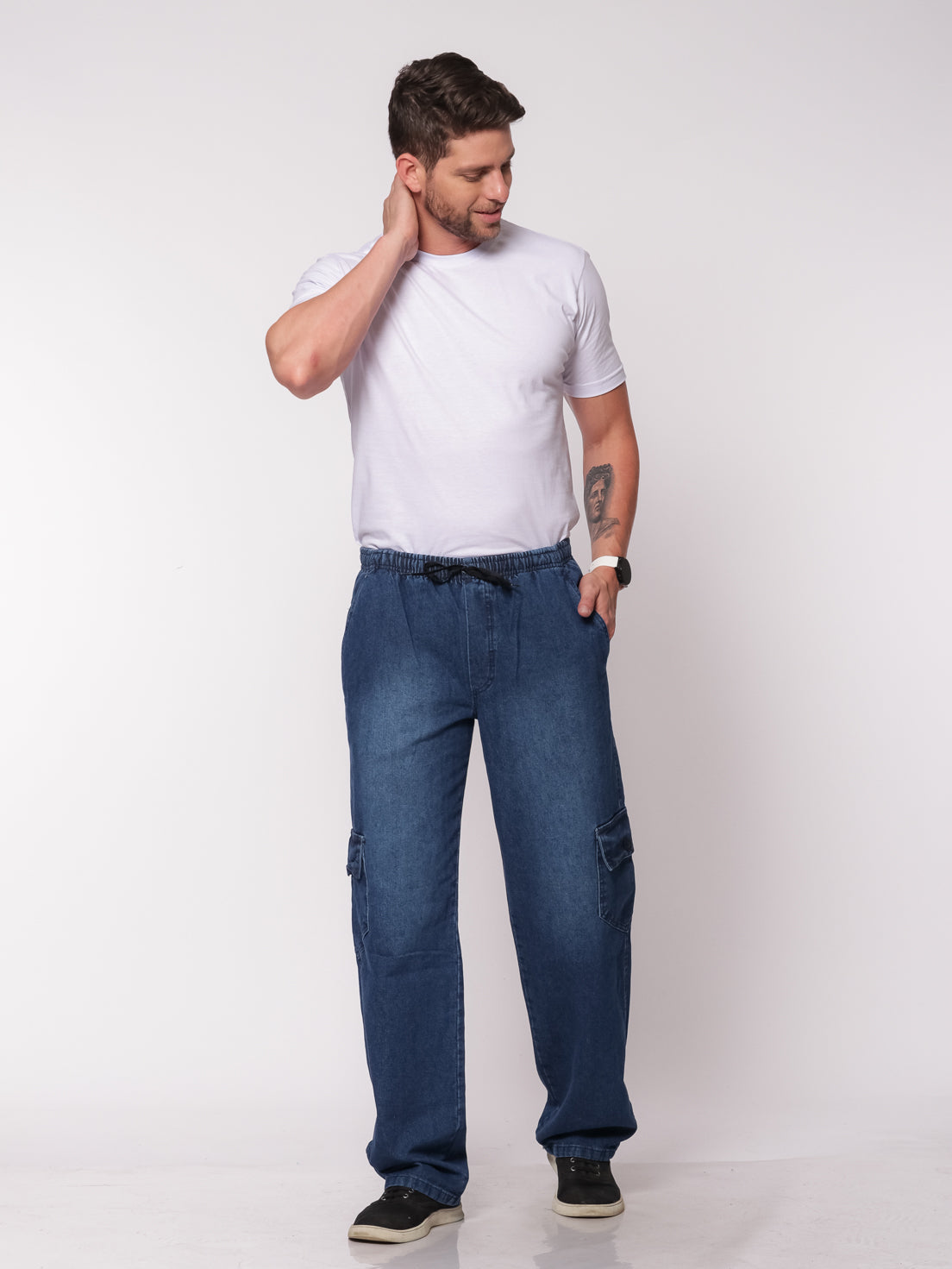 Calça jeans masculina baggy
