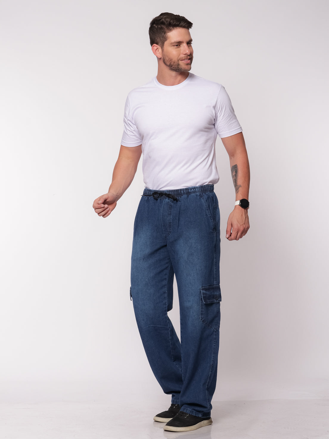 Calça jeans masculina baggy