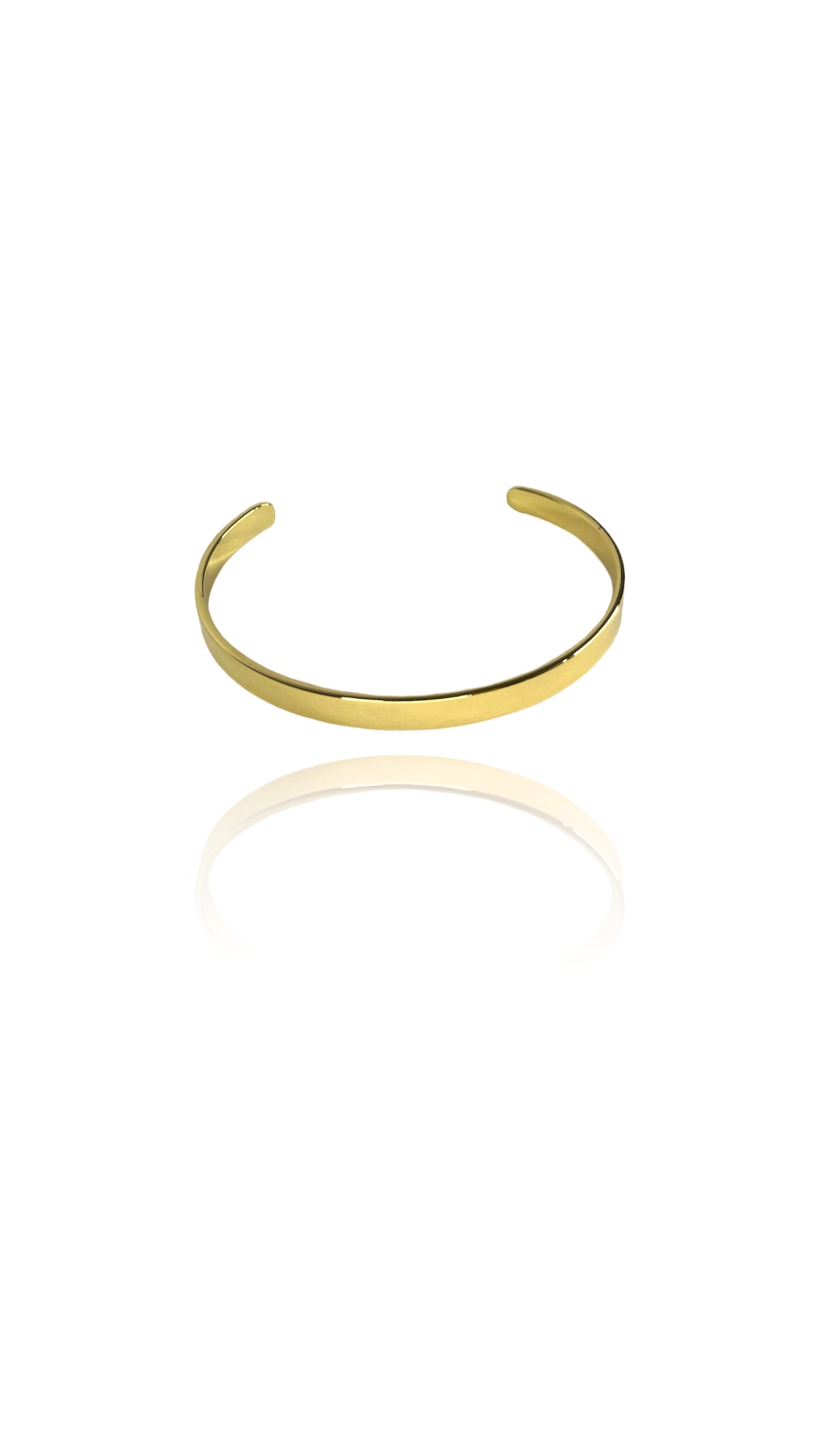 Bracelete Liso Largo Folheado Em Ouro 18k - Casa Vitrine