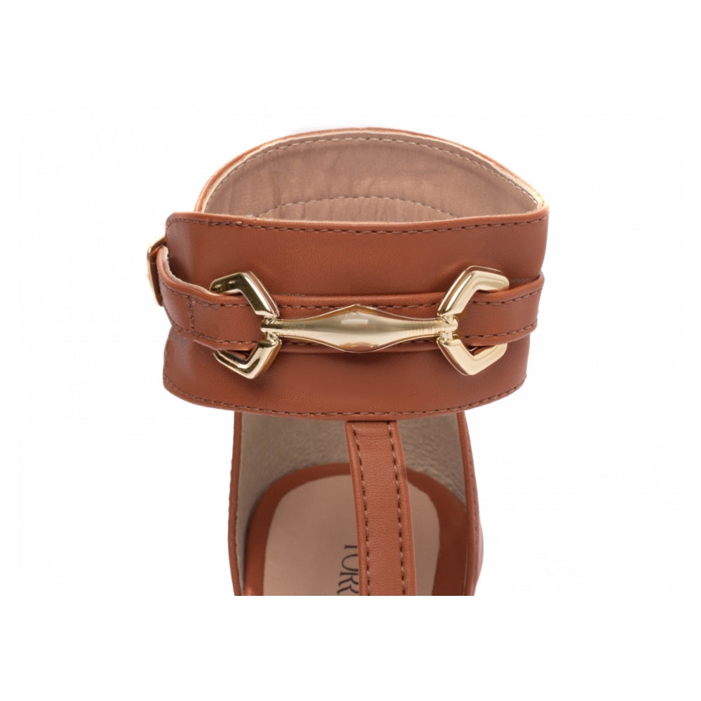 Sandália Caramelo Salto Alto