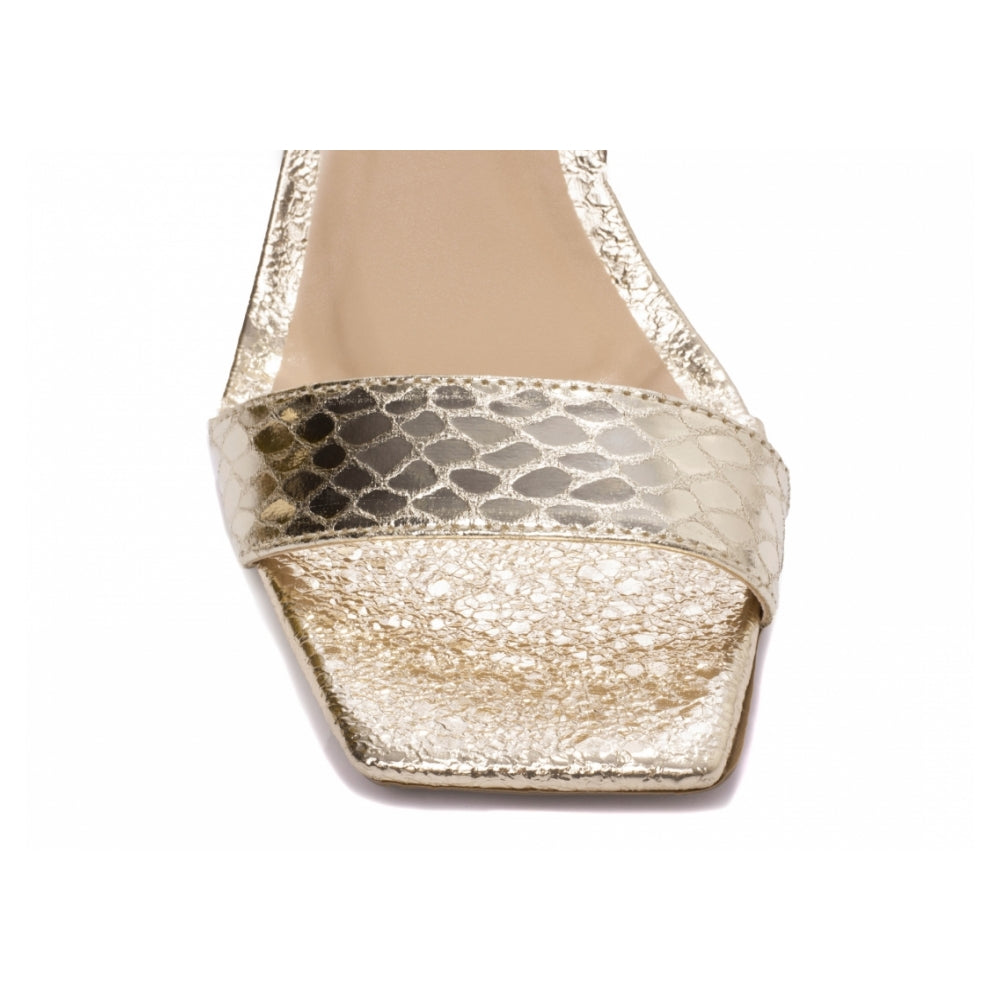 Sandália Feminina Croco Dourada