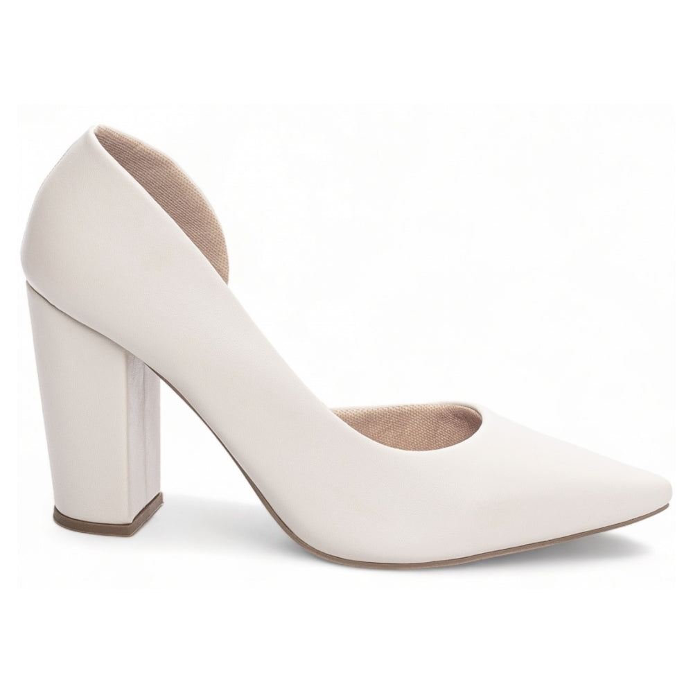 Scarpin Off White Lado Aberto