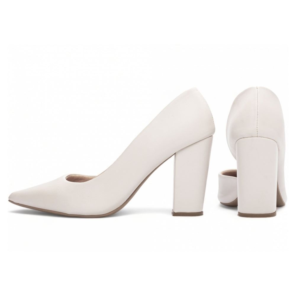 Scarpin Off White Lado Aberto