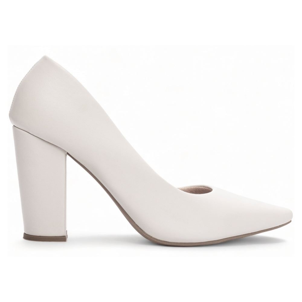 Scarpin Off White Lado Aberto