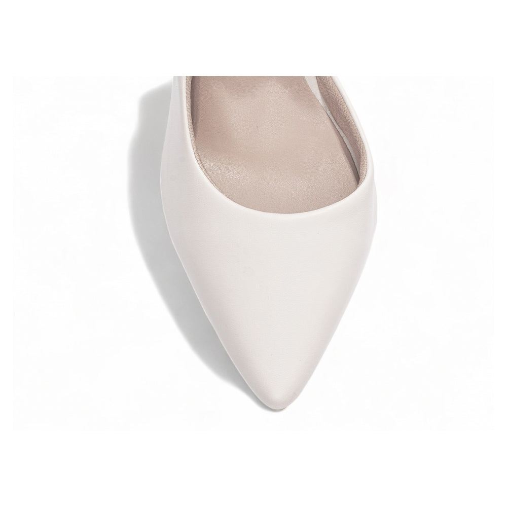 Scarpin Off White Lado Aberto