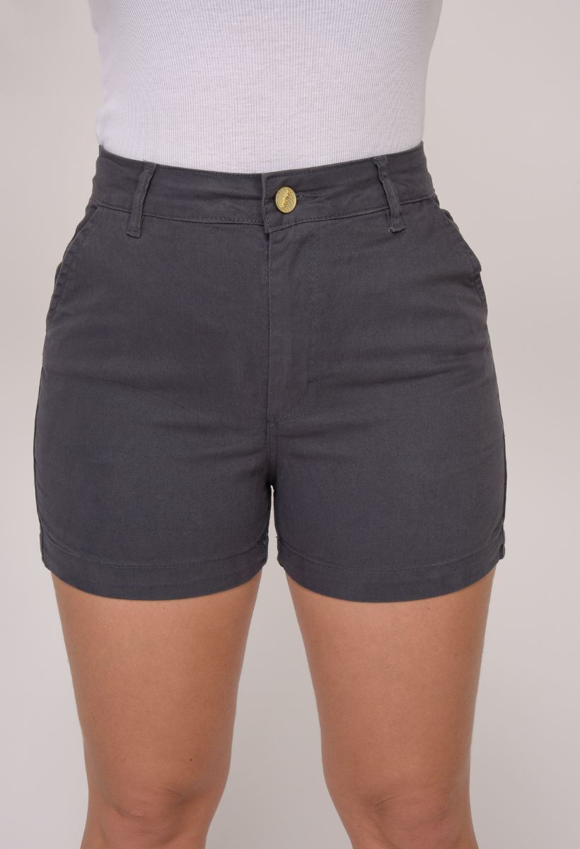 Shorts Feminino Cinza Escuro