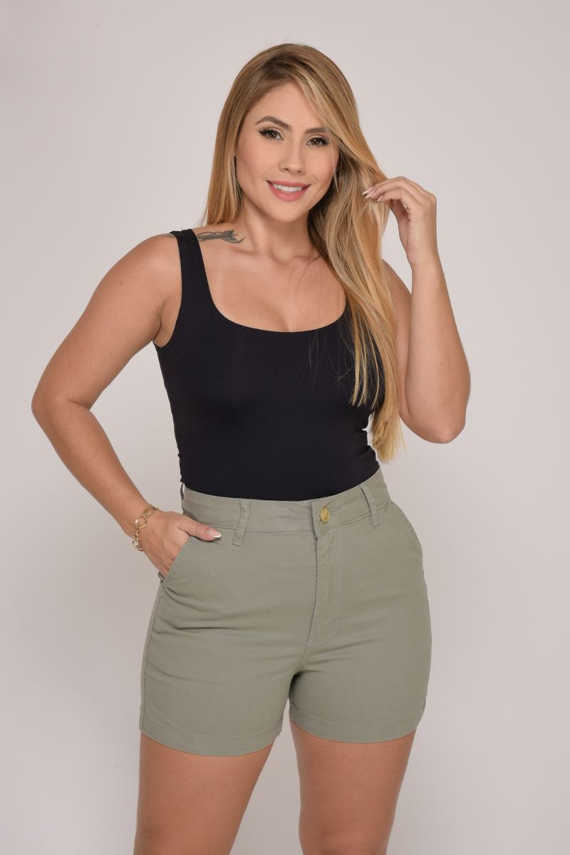 Shorts Feminino Cinza Claro