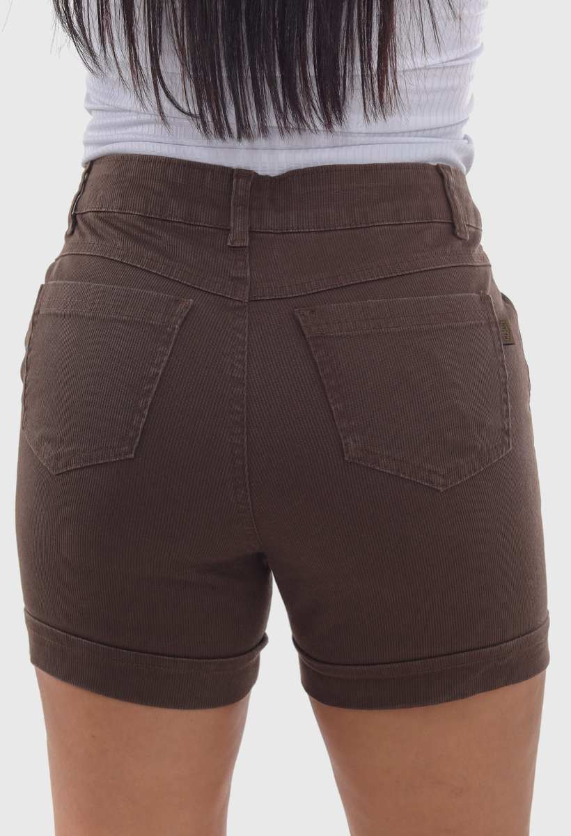 Shorts Feminino Marrom Escuro