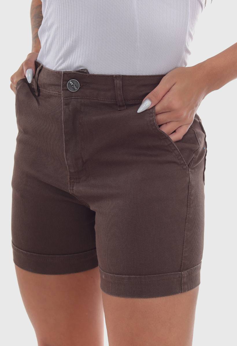 Shorts Feminino Marrom Escuro