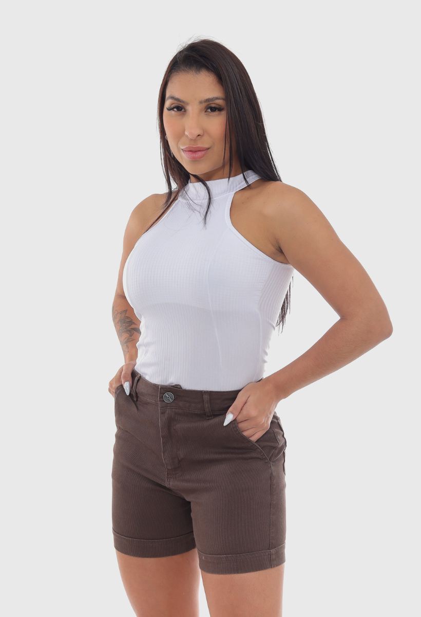Shorts Feminino Marrom Escuro