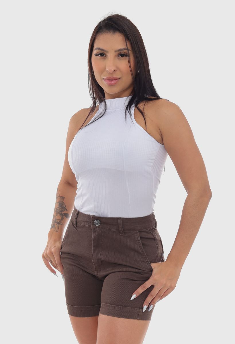 Shorts Feminino Marrom Escuro