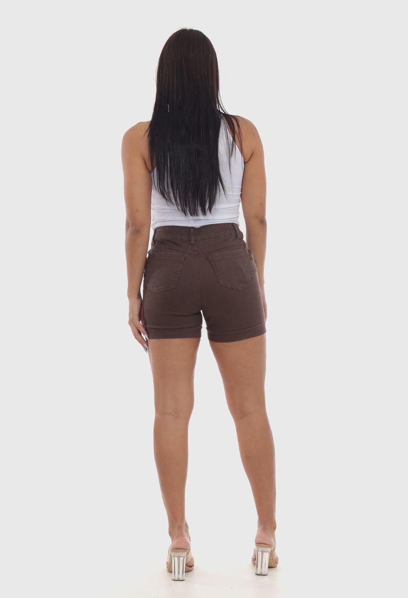 Shorts Feminino Marrom Escuro