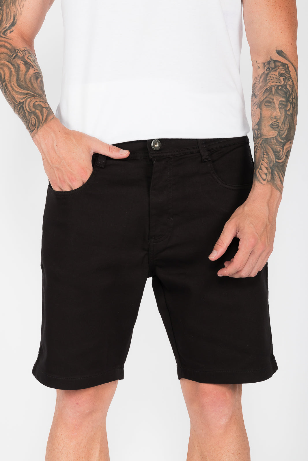 Bermuda Masculina Sarja Preta